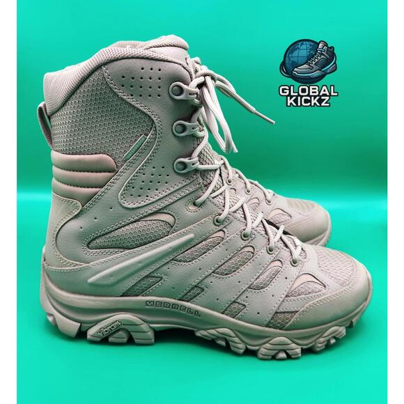 Merrell Mens Moab 3 8" Tactical Zip Waterproof Coyote Leather Boots Mens sz 10 - Picture 1 of 9